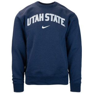 Men's nike utah state fleece navy crewneck